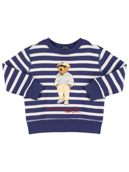 Printti puuvilla crewneck collegepaita pyöreällä pääntiellä pojille Polo Ralph Lauren sininen