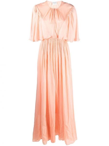 Μάξι φόρεμα ντραπέ Forte_forte ροζ