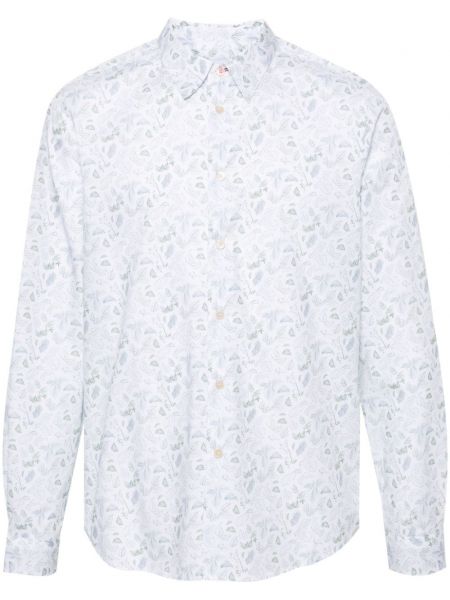 Chemise longue en coton à imprimé Ps Paul Smith blanc