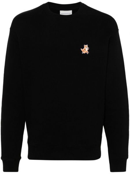 Pamučna dugi sweatshirt Maison Kitsuné crna