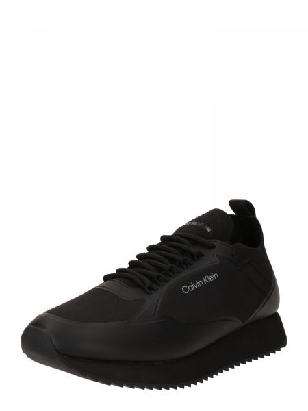 Nėriniuotos nailoninės ilgaauliai batai su raišteliais Calvin Klein juoda