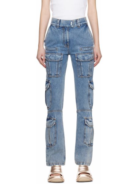Синие джинсы с карманами Givenchy