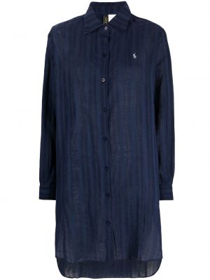 Shorts brodeés en lin en cachemire Polo Ralph Lauren bleu
