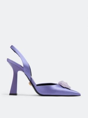 Туфли с открытой пяткой Versace фиолетовые