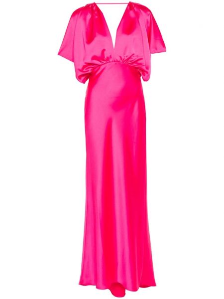 Сатенена вечерна рокля Pinko розово