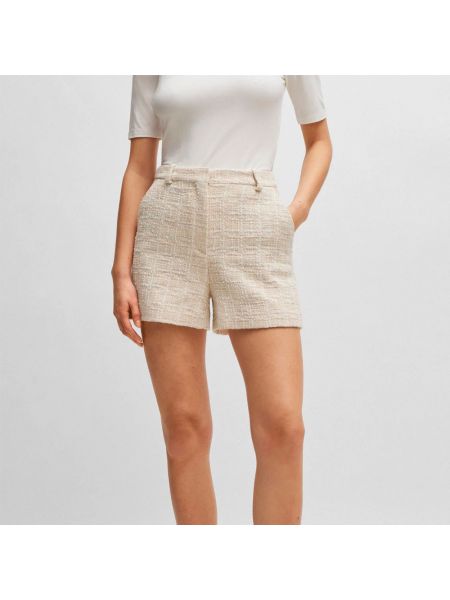 Pantalones cortos de tweed Hugo Boss beige