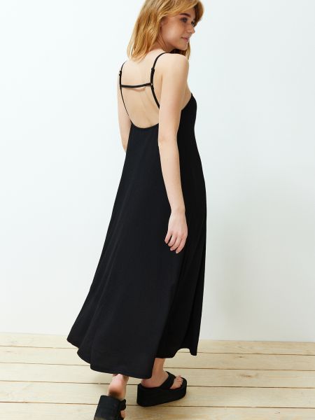 Dzianinowa sukienka długa Trendyol czarna