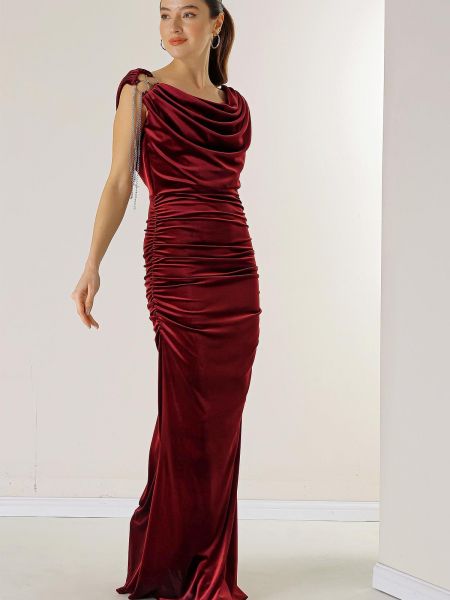 Бархатное длинное платье By Saygı