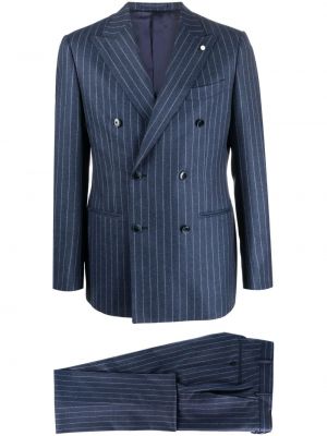 Pruhovaný oblek Luigi Bianchi Mantova modrý