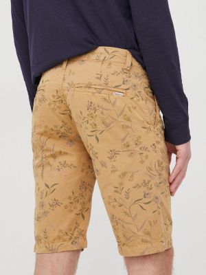 Bavlněné džínové šortky Pepe Jeans béžové