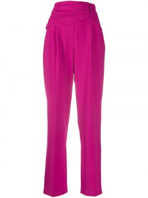 Pantalones rectos de cintura alta Msgm rosa