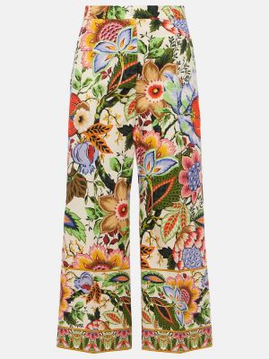 Pantaloni culottes din bumbac cu model floral Etro