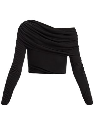 Drapovaný džerzej top Hervé Léger čierna