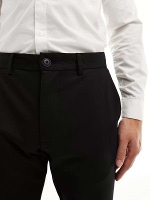 Приталенные классические брюки из джерси Jack & Jones черные