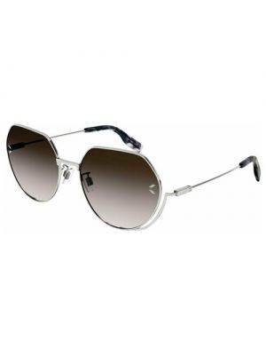 Солнцезащитные очки McQ Alexander McQueen, круглые, оправа: металл, градиентные, с защитой от УФ серый