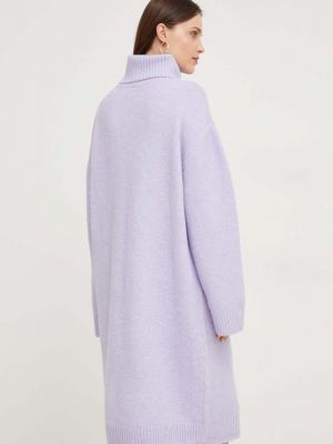 Oversized vlněné mini šaty Answear Lab fialové