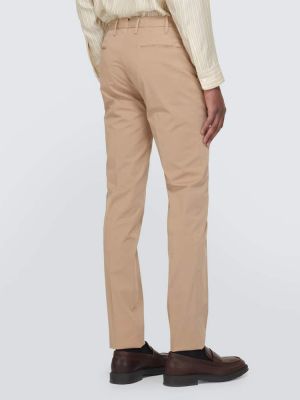Pantaloni slim fit di cotone Incotex beige