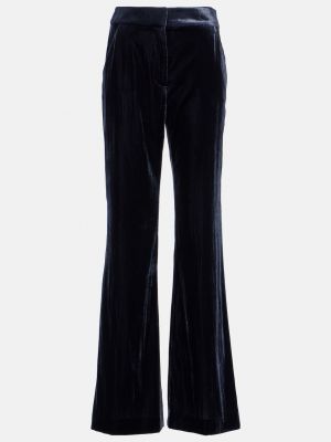 Бархатные широкие брюки Veronica Beard синие