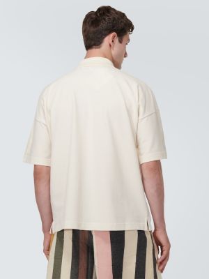 Kokvilnas polo krekls ar izšuvumiem džersija Jw Anderson bēšs
