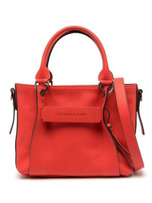 Кожени шопинг чанта Longchamp червено