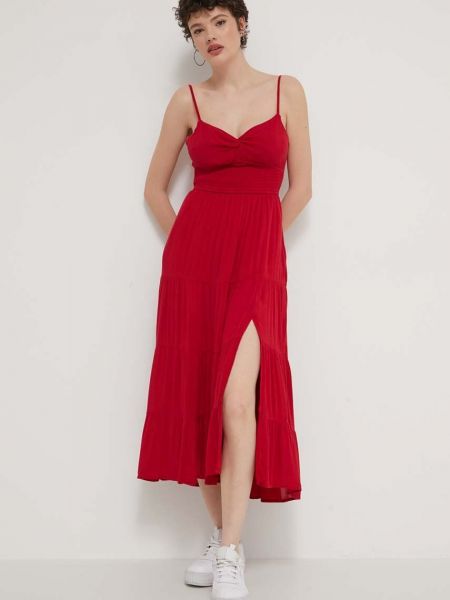 Midi haljina Hollister Co. crvena