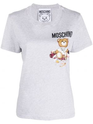 Памучна тениска Moschino сиво