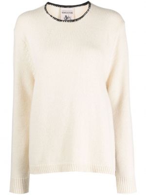 Pletený sveter Semicouture biela