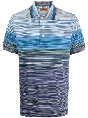 Dryžuotas medvilninis polo marškinėliai Missoni mėlyna