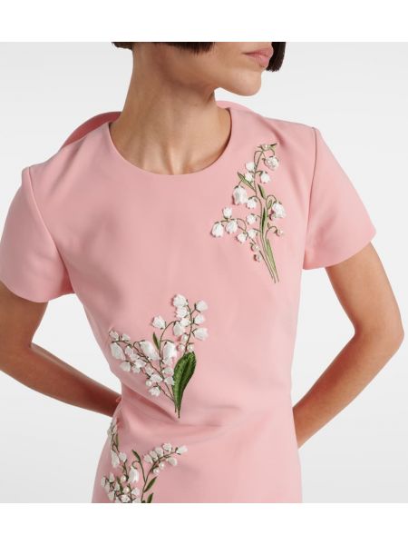 Dlouhé šaty s mašlí Carolina Herrera růžové