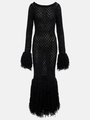 Bavlněné dlouhé šaty Rotate Birger Christensen černé