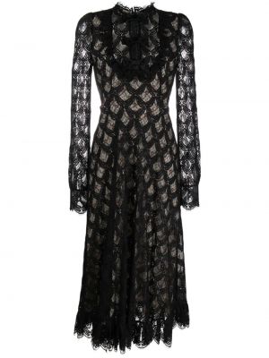Midi haljina s čipkom Etro crna