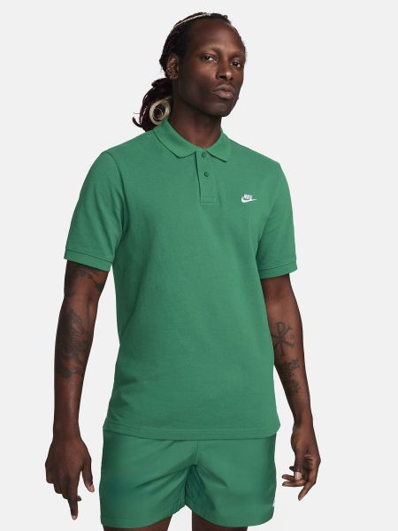 Зеленое хлопковое поло Nike