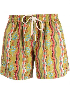 Abstrakt trykk trykt shorts Nos Beachwear grønn