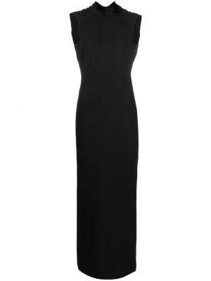 Koktejl obleka z draperijo Versace črna