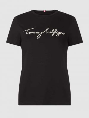 Koszulka z nadrukiem Tommy Hilfiger czarna