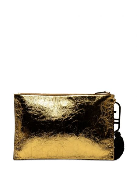 Dabīgās ādas clutch somiņa Fendi Pre-owned zelts