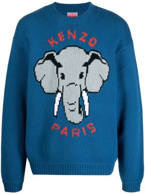Пуловер Kenzo синьо