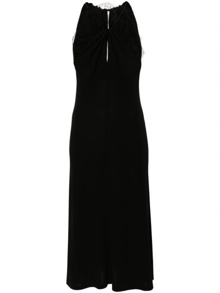 Midi obleka s čipko Givenchy črna