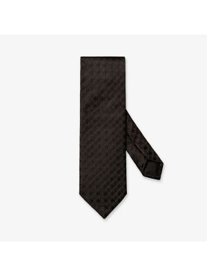 Шелковый галстук с геометрическим узором Eton черный