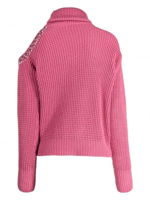 Asymmetrischer sweatshirt mit kristallen Izaak Azanei pink