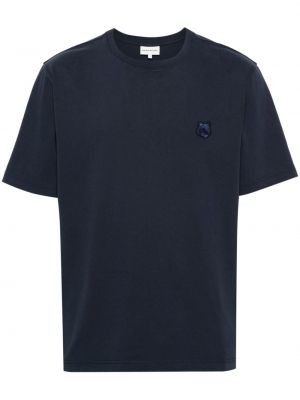 Bombažna majica Maison Kitsuné modra