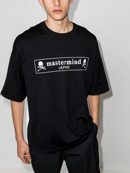 Camiseta de cuello redondo Mastermind Japan negro