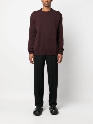 Kašmírový svetr s kulatým výstřihem Jil Sander hnědý