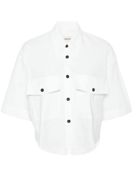 Βαμβακερό πουκάμισο με ψηλή μέση Khaite λευκό