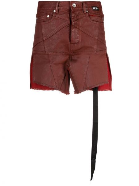 Pantalones cortos vaqueros de cintura alta Rick Owens Drkshdw rojo