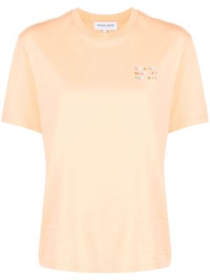 Памучна тениска бродирана Maison Labiche оранжево