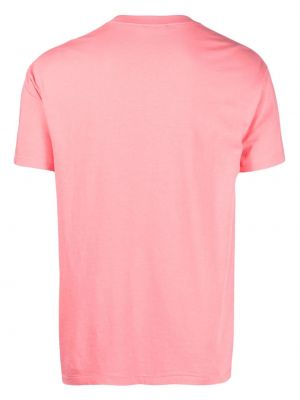 Bavlněné tričko s kulatým výstřihem Auralee růžové