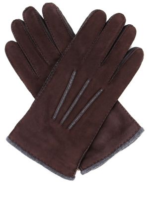 Замшевые перчатки Loro Piana коричневые