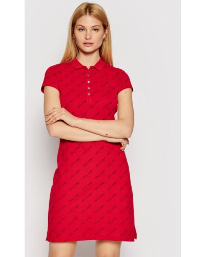 Mini robe slim à imprimé Tommy Hilfiger rouge