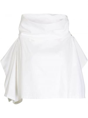 Bluzka bawełniana asymetryczna Comme Des Garcons biała